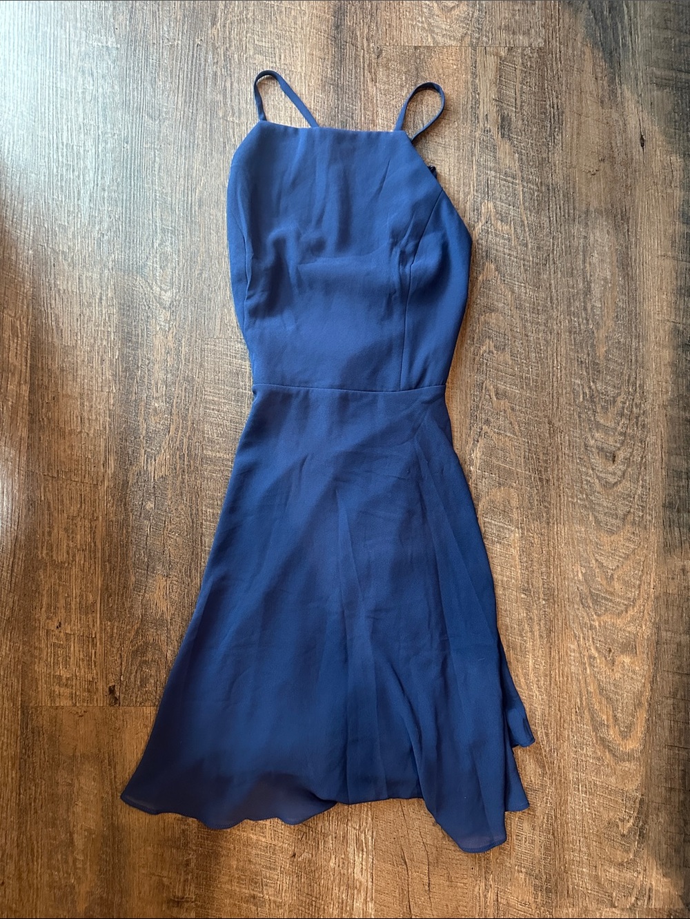 NEW LULUS Women's Navy Slip Dress with Spaghetti Straps and High neck
